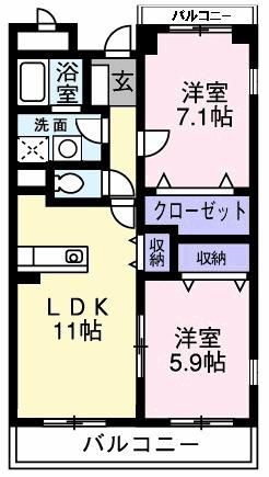 プラムガーデン（201） 間取り図画像