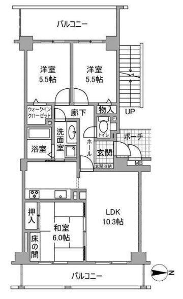 神戸市西区竹の台マンション 間取り図画像