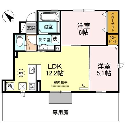 リバーハイム谷八木Ⅱ（101） 間取り図画像