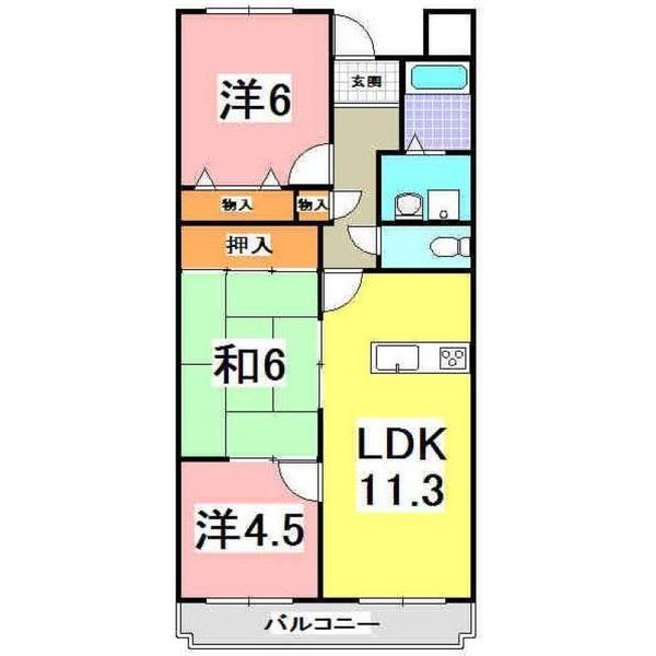 神戸市西区竜が岡マンション 間取り図画像