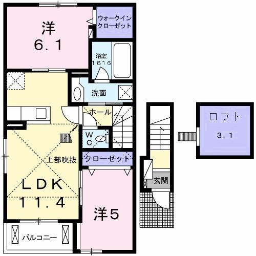 クレモンティーヌ　Ａ（201） 間取り図画像