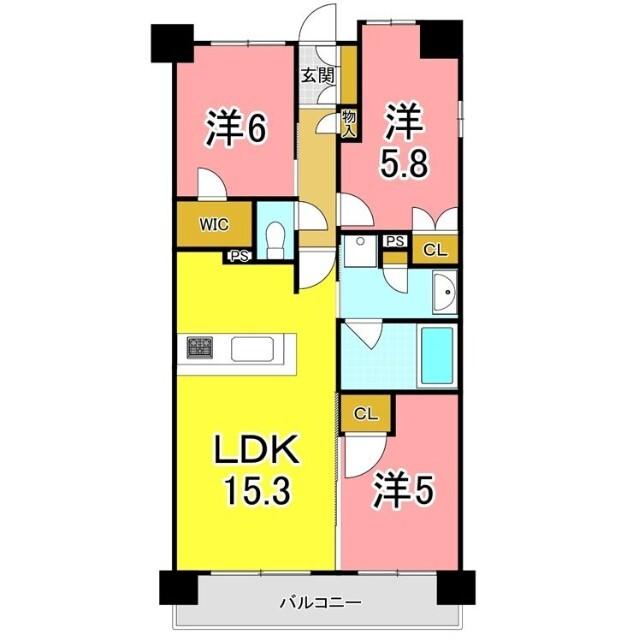 明石市大久保町ゆりのき通マンション 間取り図画像
