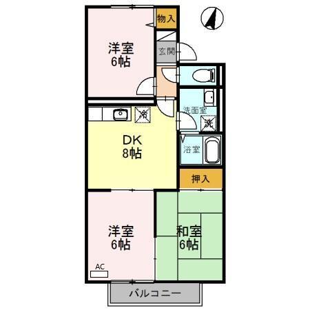 プリシェール西明石　B（102） 間取り図画像