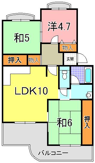 神戸市西区竹の台マンション 間取り図画像