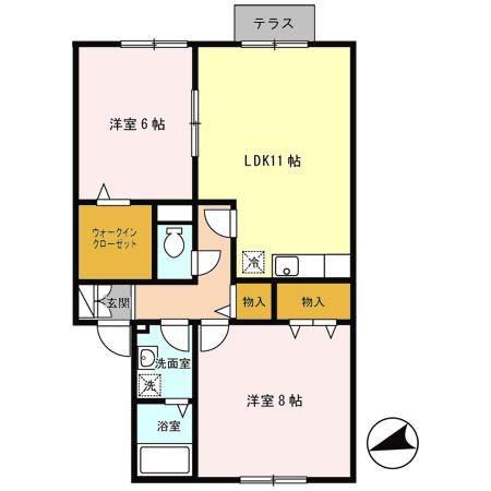 ラフィーネ二ツ屋（105） 間取り図画像