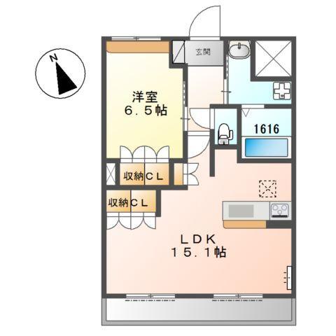 コーポ・サカシタＤ棟 間取り図画像