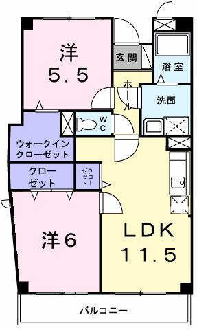 ポレール伊川　Ⅱ（205） 間取り図画像