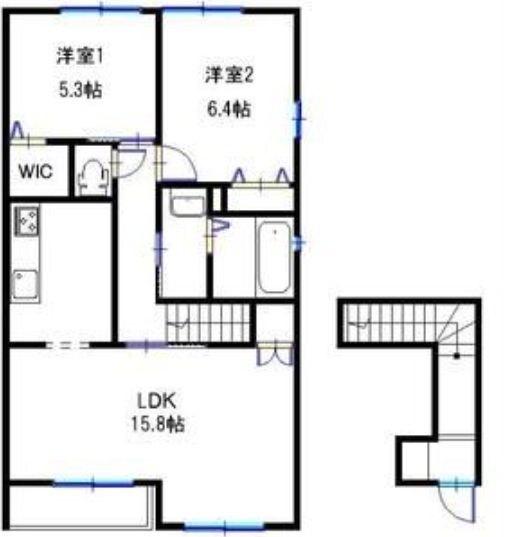 明石市大久保町福田アパート 間取り図画像