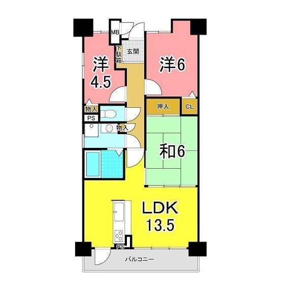 明石市藤江マンション 間取り図画像