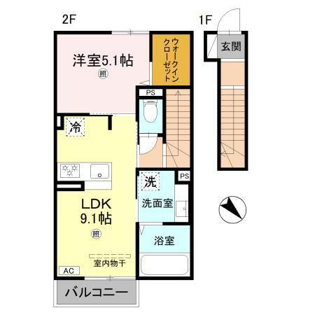 グランクレール西二見（205） 間取り図画像