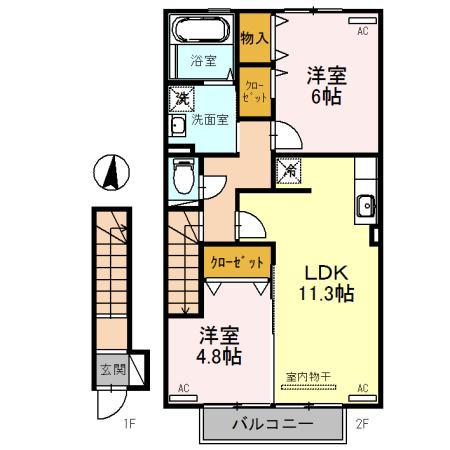 ヴァンドミール流田（206） 間取り図画像