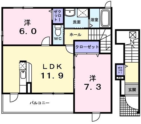 メゾンミッテ２番館（201） 間取り図画像