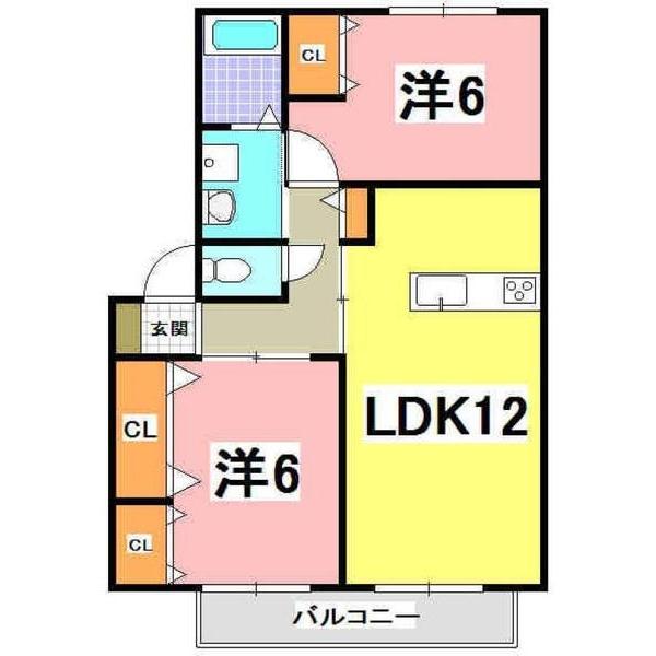 明石市大久保町大窪アパート 間取り図画像