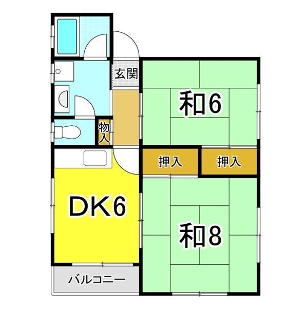 明石市朝霧南町アパート 間取り図画像