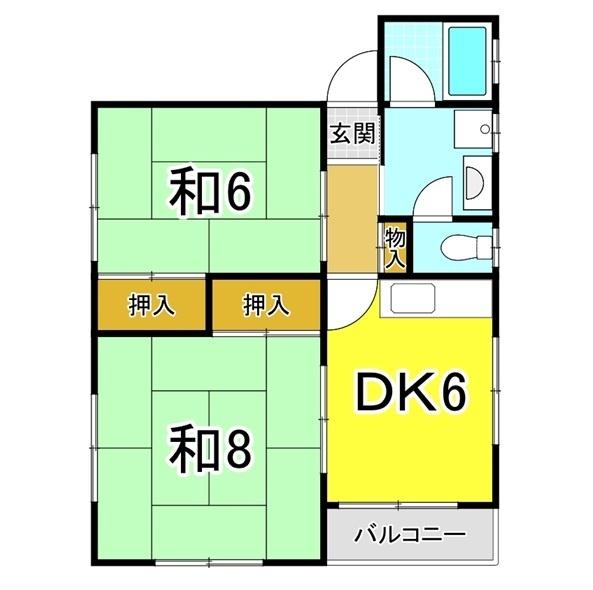明石市朝霧南町アパート 間取り図画像