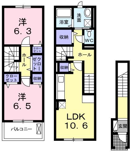 リヴェール　コートⅡ（206） 間取り図画像