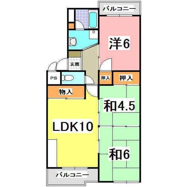 神戸市西区大津和マンション 間取り図画像