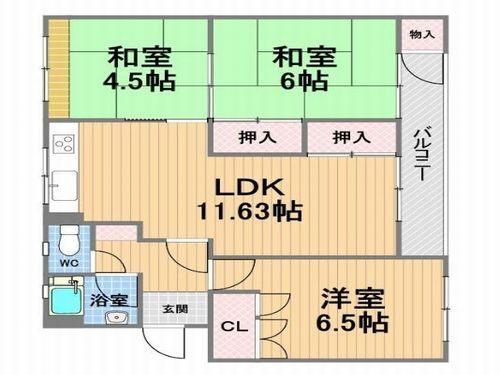 明石市魚住町西岡マンション 間取り図画像