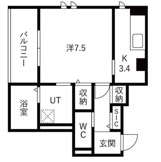 明石市西新町アパート 間取り図画像