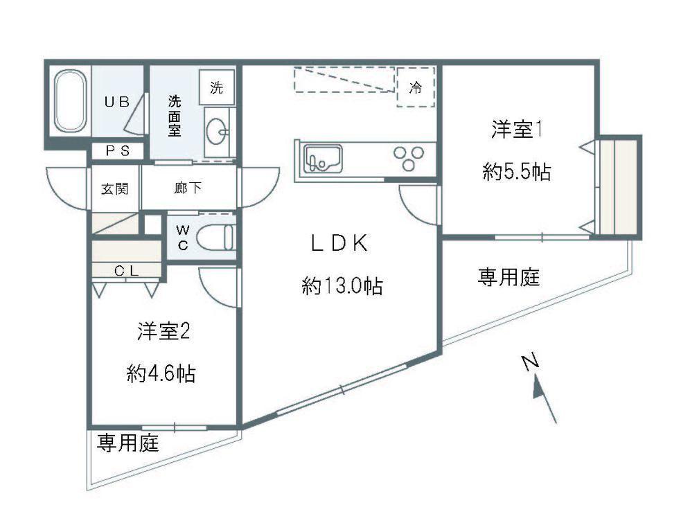 明石市大蔵町アパート 間取り図画像