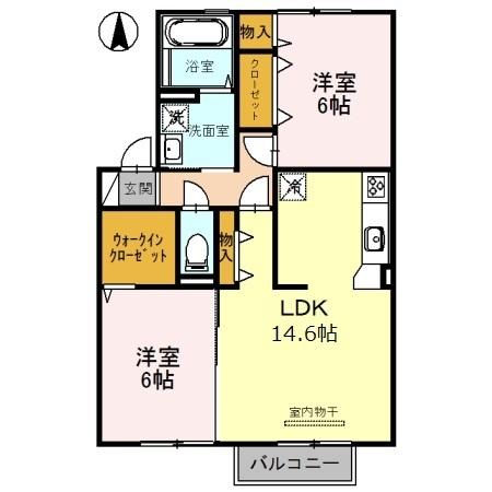 ECO SOLEIL　B棟（203） 間取り図画像
