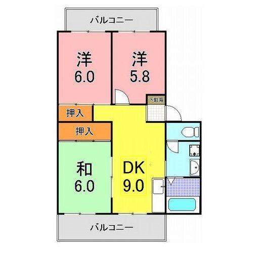 明石市魚住町清水マンション 間取り図画像
