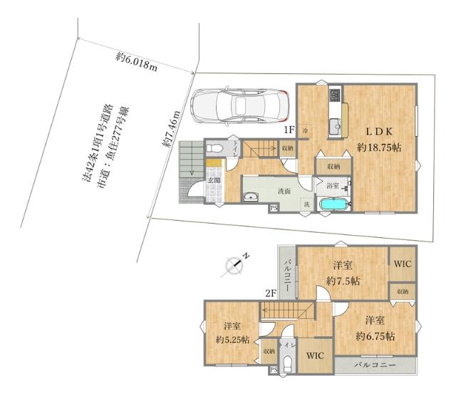 明石市魚住町西岡part4・戸建 間取り図画像