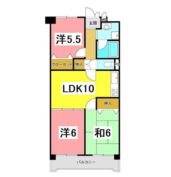 明石市北朝霧丘マンション 間取り図画像