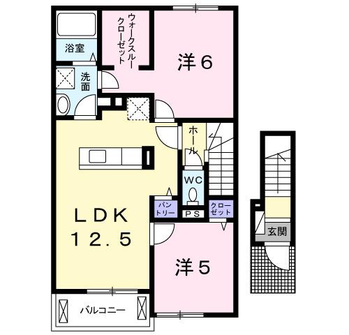 アルコバレーノⅦ　ノース（202） 間取り図画像