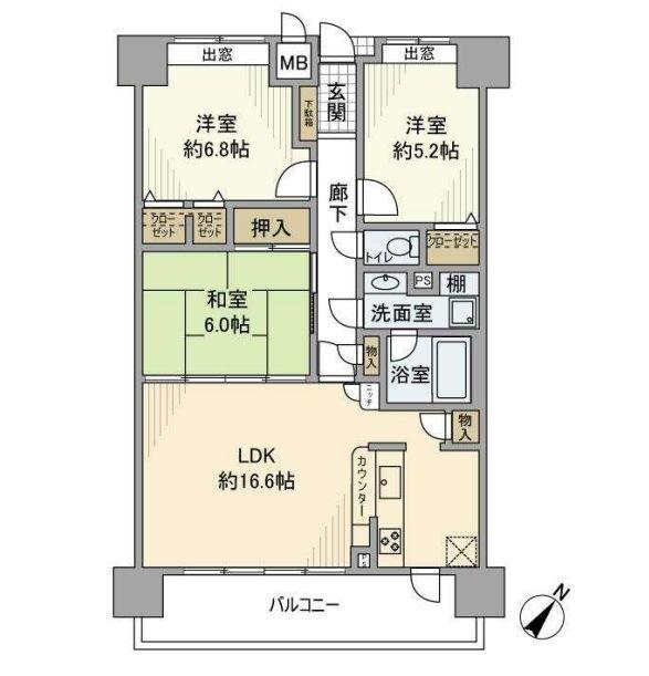 明石市小久保マンション 間取り図画像