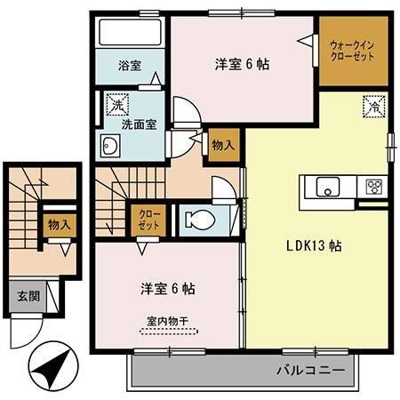ディアコート白水（203） 間取り図画像