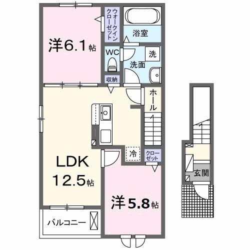 ルミエール伍番館（201） 間取り図画像