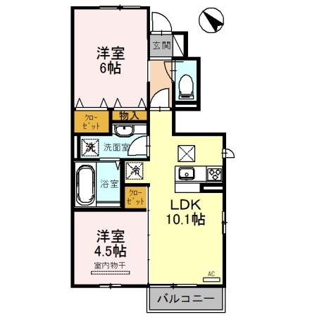 パークハイム六番館（101） 間取り図画像