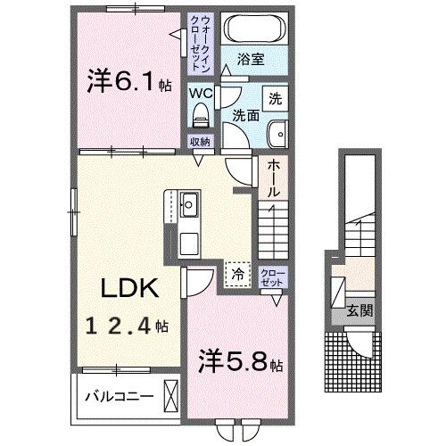 プロスペリテⅤ　Ａ棟（201） 間取り図画像