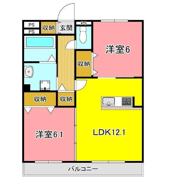 神戸市垂水区福田アパート 間取り図画像