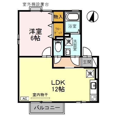 リビングタウン魚住　C棟（202） 間取り図画像
