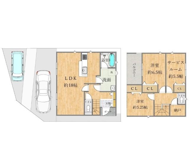 明石市魚住町西岡一戸建 間取り図画像