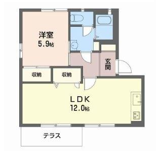 明石市北朝霧丘アパート 間取り図画像