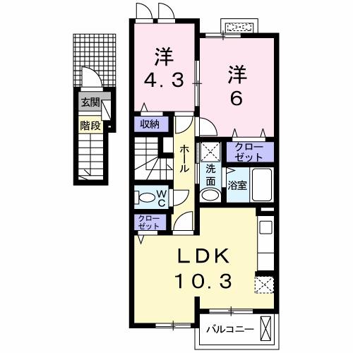 フランカルムⅡ（202） 間取り図画像