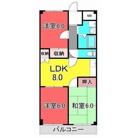 明石市大久保町福田マンション 間取り図画像