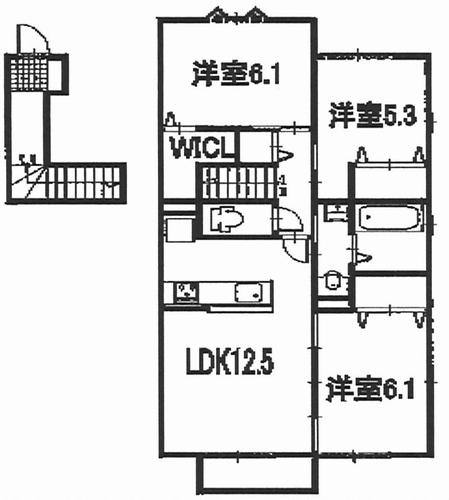 明石市大久保町福田アパート 間取り図画像