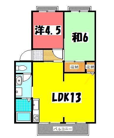 神戸市西区水谷アパート 間取り図画像