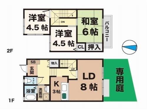 神戸市西区大津和テラスハウス 間取り図画像