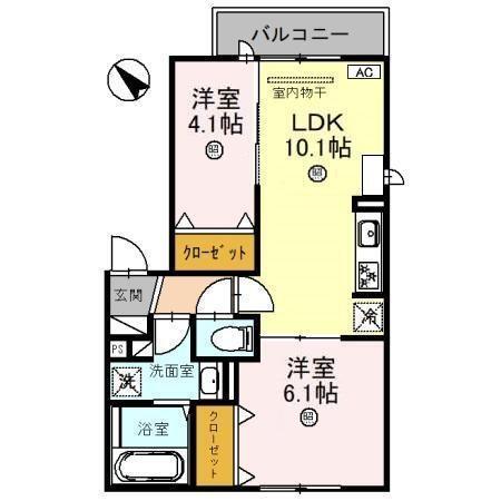 リュヌ・ブランシュ（201） 間取り図画像
