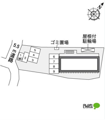 明石市魚住町西岡アパート 地形図・案内図
