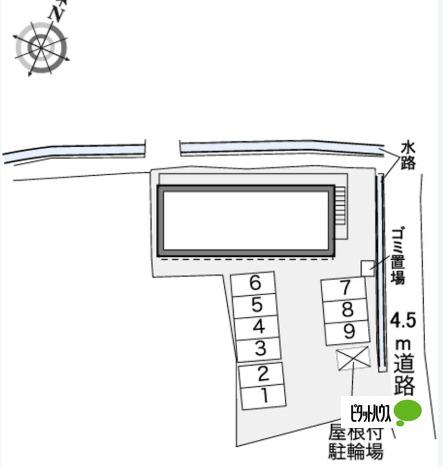 明石市魚住町金ケ崎アパート 地形図・案内図