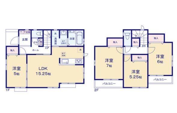 明石市二見町東二見新築戸建 間取り図画像