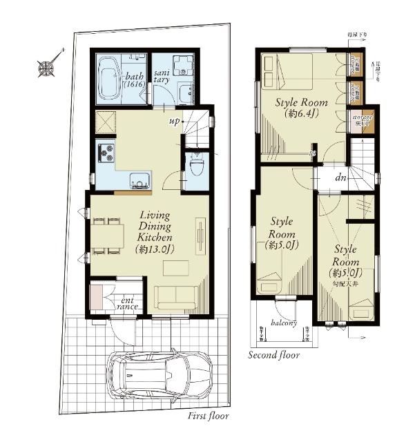 【1階LDKフロアに水回りが集中】※現況優先