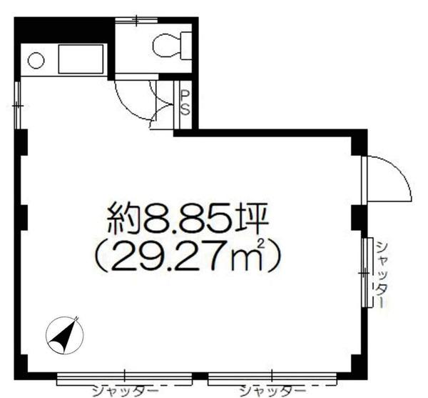1階店舗の間取図です。（2〜3階の間取図はございません。）