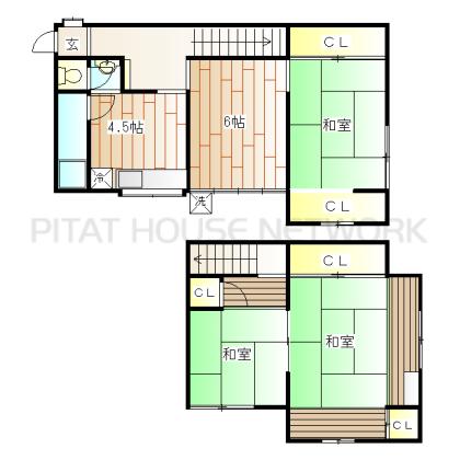 西山町４丁目貸家 間取り図写真